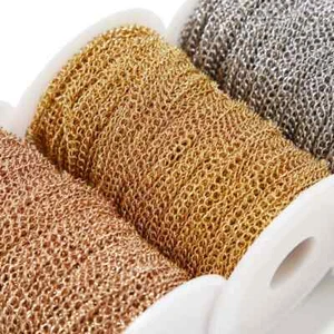 10meters Stainless Steel Welded Extension Tail Chain Gold Plated Extender Chains - Picture 1 of 11