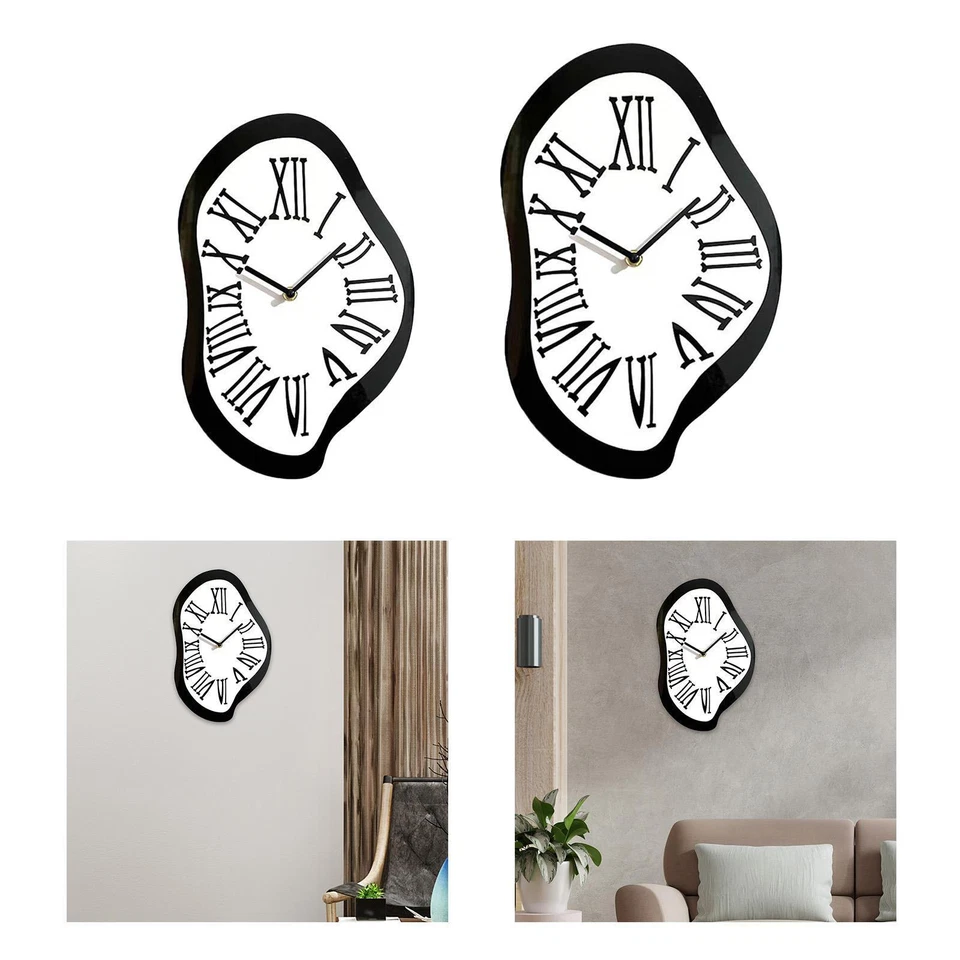 Melting Clock Wall Clock Silent Sweep Wall Clock Distorted Clock for Shelf - Image 1 of 1