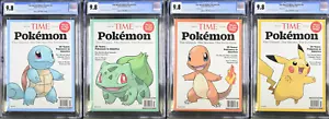 Pokemon Time Magazine 9.8 Sequential - Squirtle, Bulbasaur, Charmander, Pikachu - Picture 1 of 6