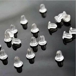 Silicone Earring Backs Rubber Earrings Backs Stoppers Caps Soft Clear Nut Ear - Picture 1 of 4