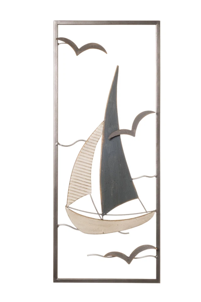Wandbild Segelschiff im Rahmen | Wandobjekt Dekoobjekt Bild Ornament 24,5x61 cm - Bild 1 von 1