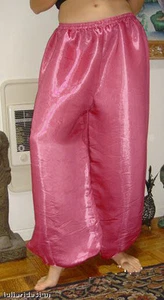 Harem Pants Belly Dance Pink w/ Silver Glow - Picture 1 of 1