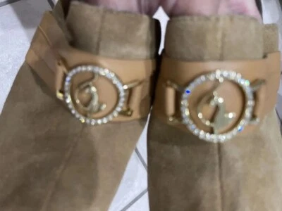 BABY PHAT KIMORA SIMMON CRYSTAL~CAT~SOFT BWN SUEDE COACHELLA CLOG SHOES 6NEW$99 - Image 1 of 4