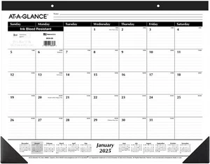 AT-A-GLANCE 2025 Desk Calendar, Desk Pad, 21-3/4" x 17", Large, Ruled Blocks, - Picture 1 of 1