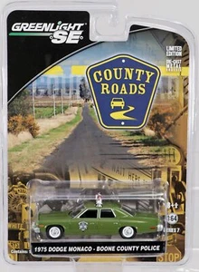 GreenLight 1975 Dodge Monaco Boone County Police County Roads - 29730 Green 1:64 - Picture 1 of 4