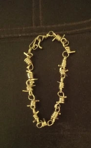 Handgefertigtes Sterlingsilber Armband mit Stacheldraht 7,5 Zoll lang - Bild 1 von 4