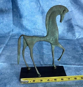 1960’s BRONZE ETRUSCAN HORSE SCULPTURE! VTG WEINBERG DECOR ART Base Chip Damage - Picture 1 of 13