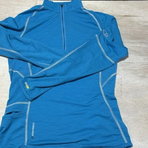 Icebreaker GT 150 UltraLite Womens S Merino Wool Blue 1/2 Zip Top Hiking Outdoor - Picture 1 of 11