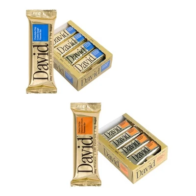 Barra de proteína David, masa para galletas con chispas de chocolate y mantequilla de maní chocolate Foto 1 de 4