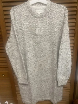 Lou & Grey Nordstrom Ivory & Black Cotton Blend Sweater Dress Size Small - Image 1 of 4