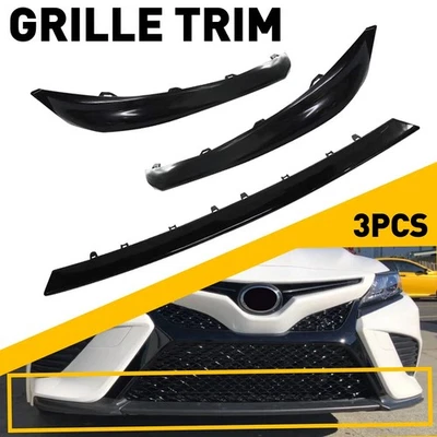 3Pcs For 2018-2020 Toyota Camry SE XSE Front Bumper Lower Grille Trim Molding H Foto 1 de 4