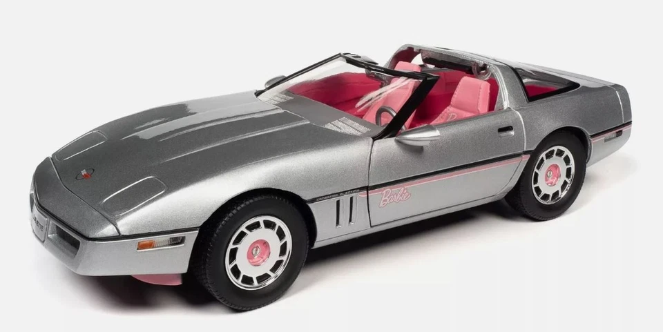 AMERICAN MUSCLE,CHEVROLET Corvette 1986 Gray and pink - BARBIE, 1/18, AWSS142 - Image 1 of 1
