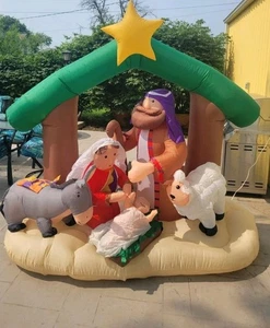 Belén inflable de Navidad soplado por aire Gemmy 2010 7 pies Ancho - Imagen 1 de 1