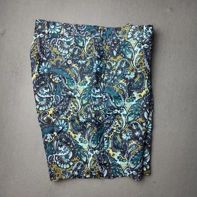 Pantalones Cortos Tasso Elba Para Hombre 33 Azul Verde Amarillo 9" Cachemira Lino Informal Playa Verano Foto 1 de 4