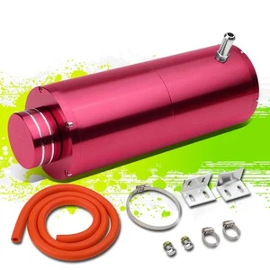 8.5" X 3" PINK ANODIZED ALUMINUM COOLANT RECOVERY OVERFLOW TANK/CAN 3/8"BARB - Imagen 1 de 5