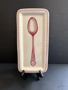 Le Comptoir de Famille France Ceramic Spoon Rest Red Excellent 11”x5” - Picture 1 of 16