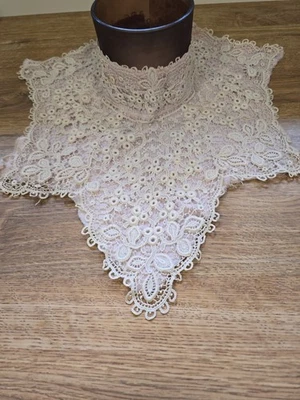 Antiguo encaje eduardiano Chemisette Guimpe inserto ganchillo irlandés y encaje de red 1890 Foto 1 de 4