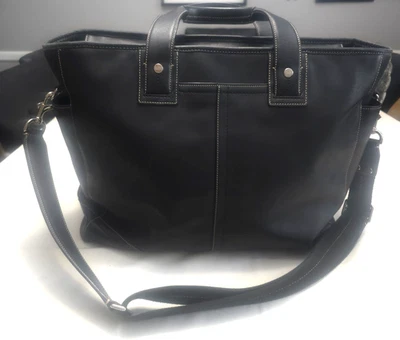 Authentic Vintage COACH Tote HandBag Shopper Purse Black Leather Model# F70103 - Image 1 of 4