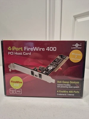 Vantec UGT-FW050 4-Port Firewire 400 PCI Host Card - BRAND NEW/SEALED - Image 1 of 4