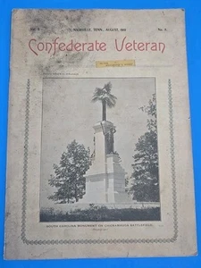 August 1901 ORIGINAL Confederate Veteran Magazine South Carolina Monument Statue - Picture 1 of 4