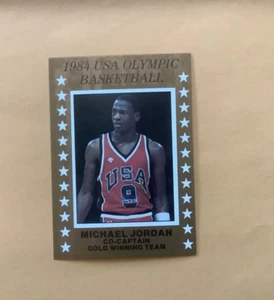 1984 USA Olympic Basketball Michael Jordan Co-Captain Gold Winning Team Card - Picture 1 of 4