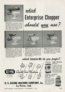 Vintage 1947 Print Ad Enterprise Chopper U.S. Slicing Machine Company - Bild 1 von 1