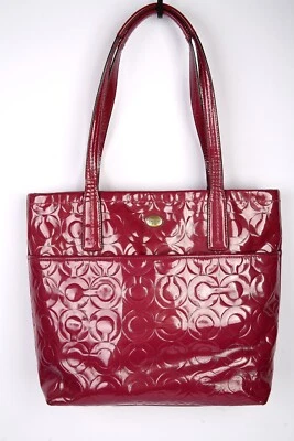 COACH PASSION BERRY PEYTON EMBOSSED PATENT LEATHER SMALL TOTE BAG F26901 - Image 1 of 4