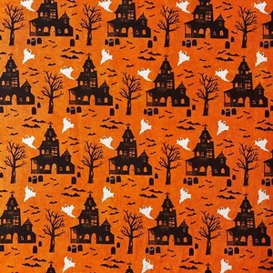 Halloween Haunted House Sewing Quilting Cotton Fabric 1/2 Yard - Picture 1 of 2