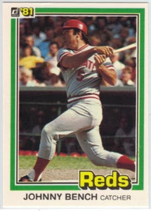 JOHNNY BENCH HOF 1981 DONRUSS Card #182 NM-MT Condition - Picture 1 of 2