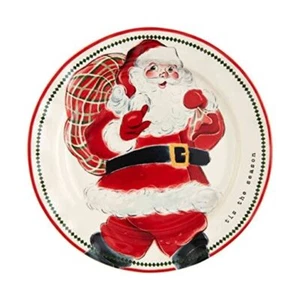 Santa Salad Christmas Plate 8" dia Gift - Picture 1 of 4