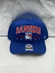 New York Rangers NHL '47 blau Roscoe Kupplung verstellbare Druckknopflasche Mütze - Bild 1 von 5