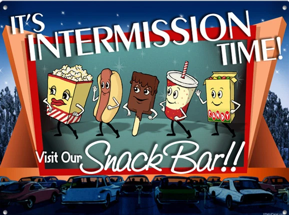 Retro Vintage Movie Theater Intermission sign Home Theater Man Cave  - Image 1 of 1