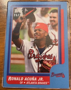 2021 Topps Throwback Thursday Ronald Acuna Jr. Blue Parallel #5/10.