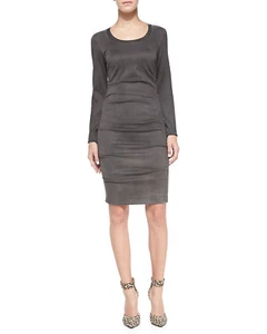 VESTIDO DE CÓCTEL NICOLE MILLER GRIS MANGA LARGA TALLA PEQUEÑA $420 BS10054 - Imagen 1 de 8