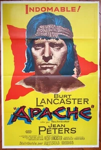 1954 APACHE Burt Lancaster 1SH MOVIE Poster Rare ED. - Picture 1 of 4