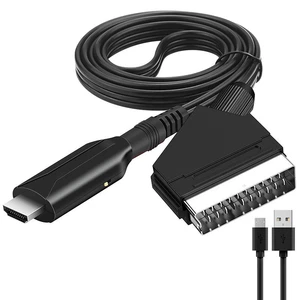 3 ft Scart To HDMI HD Converter Adapter Connector Cable for TV VHS VCR DVD Play - Picture 1 of 3