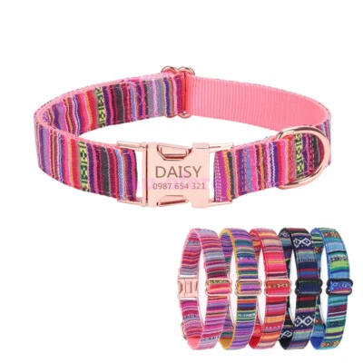 Top sale Custom Dog Collar Print Personalised Pet Nylon Puppy Dogs ID Collars - image 1 of 4