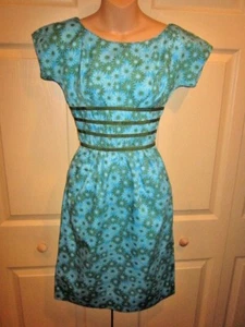 VTG MOD DRESS SIZE 0/2 JOAN MILLER JUNIOR DRESS & SHEATH MOD FLOWER DRESS GROOVY - Picture 1 of 8