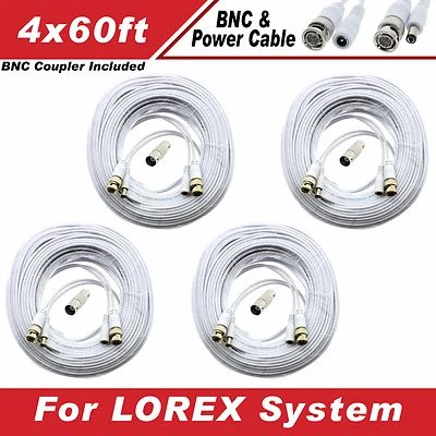 WHITE PREMIUM 240FT CCTV BNC CABLES FOR 8 CH LOREX SYSTEMS LH-1896, Eco3 - Image 1 of 4