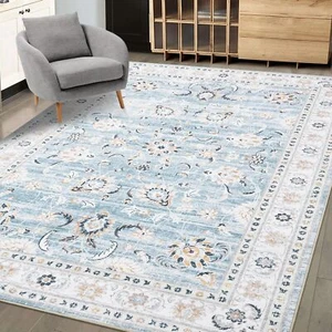 Living Room Area Rug 9x12 Vintage Distressed Rug Indoor Non-Slip Stain Resist... - Picture 1 of 7