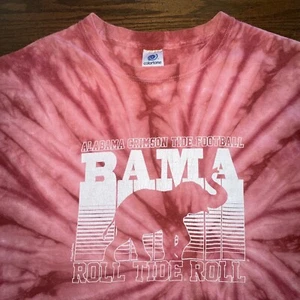 Alabama Crimson Tide Football Tie-Dye T-Shirt Men’s Large Upcycled - Picture 1 of 6