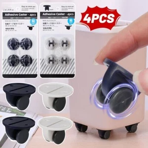4Pcs/Set Self Adhesive Furniture Fixed Casters Mini Trash Can Mobile Pulley - Picture 1 of 12