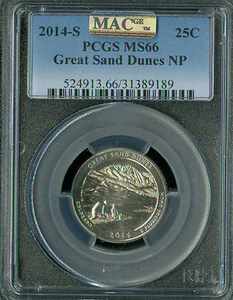 2014 S GREAT SANDS DUNES PARKS QUARTER PCGS  MS66 PQ MAC SPOTLESS .  - Picture 1 of 4