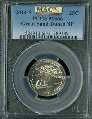 2014 S GREAT SANDS DUNES PARKS QUARTER PCGS  MS66 PQ MAC SPOTLESS .  - Image 1 of 4