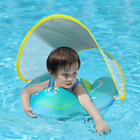 Infant Pool Float with Sun Canopy Inflatable Baby Swimming Floatie with Sponge S