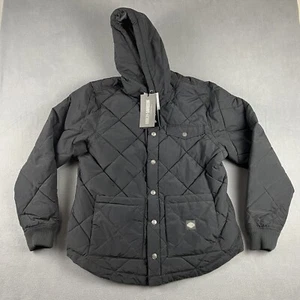 Harley Davidson Jacket Men's Large Quilted Button Outdoor Hooded Drawstrings - Picture 1 of 8