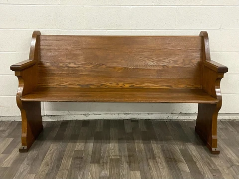 Antique Carved Oak Church Pew or Bench Cover