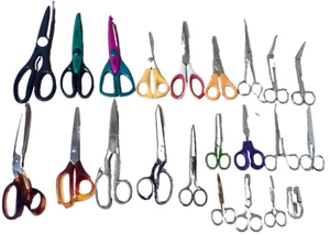 lot of (22) assorted used scissors arts & crafts utility barber & specialty etc - Foto 1 di 11