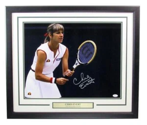 Foto autografiada de Chris Evert 16x20 campeón de tenis enmarcada JSA 176749 - Imagen 1 de 4