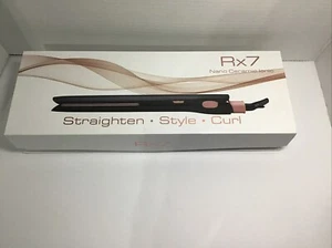 RX7 1" Flacheisen Nano Keramik Ionisch Matt Locken Begradigen Stil Schwarz Gold - Bild 1 von 4